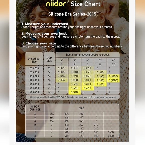 Niidor Silicone Adhesive Bra in Nude Size G - NEW - Picture 7 of 8